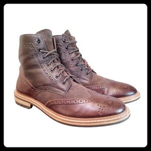 Nordstrom 1901 Aberdeen Men's Brown Leather Suede Wingtip Dress Boots Size 13M